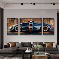 Tranh gấu bearbrick kaws decor treo tường trang trí phòng khách salon tóc quán billoards chất liệu t