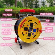Drag Wire Reel Mobile Reel Winding Reel Cable Reel Tray Wire Reel with 20m 30m 50m 100m Wire 220V