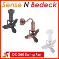 Acorn DC-360 Wall/Corner Mounted DC Fan with 360-Degree Oscillation