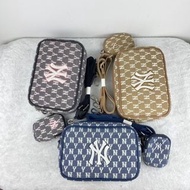 MLB男女包復古老花斜挎包NY單肩包牛仔風子母相機包