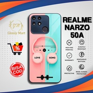 Realme Narzo 50A Headset Cute Hardcase Softcase Glossy Casing Realme