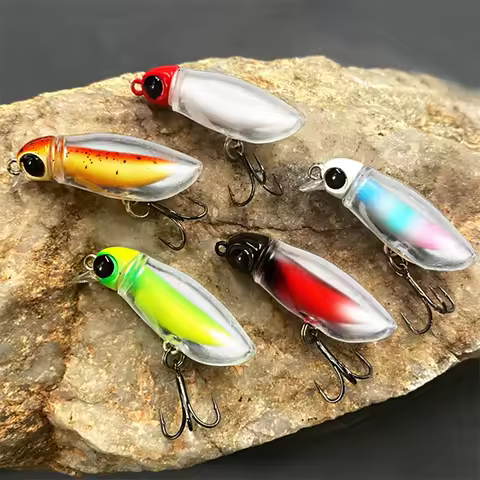 Silent Floating Worm Bait Soft Shell Lures 38mm/2.7g Micro Object Noctilucent Light Bug Mini Swimbai