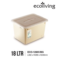 ECO LIVING 18/30Ltr Stackable Storage Box Groovy Matte Multipurpose Organizer Kotak Penyimpanan ECO-
