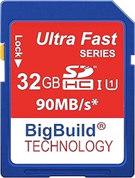 BigBuild Technology 32GB Ultra Fast SDHC 90MB/s Memory Card Compatible with Sony Alpha A5000/A5100,