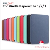 [SG Local Seller]Amazon Kindle Paperwhite Ultra Slim PU Leather Cover Case Cross Pattern Protective 