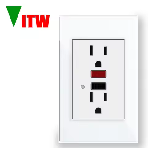 120 * 72mm American wall anti leakage socket GFCI GFI bathroom 15A power panel tamper proof TR WR bo