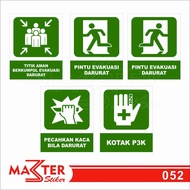 052 - K3 Safety Evacuation Sticker, Emergency Evacuation Door, P3K Box, Waterproof, Customizable