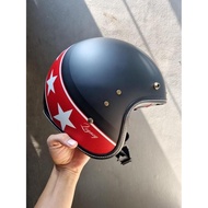 Wony Zeus Zs 380 Fa Mblk K57 Red Retro Helmet