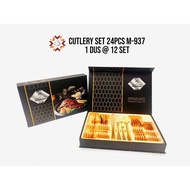 [LW] Royal Cutlery Set Perlengkapan Makan/ Cutlery Set Sultan Rose Gold/ Cutlery Set 24PCS