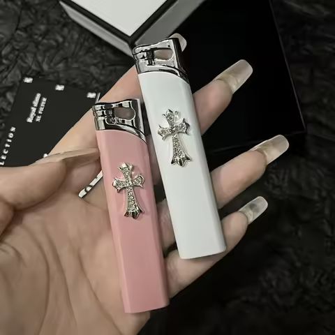 Cross Series Handmade Original High Beauty Powder Flame Butane Gas Lighter Outdoor Windproof Flame M