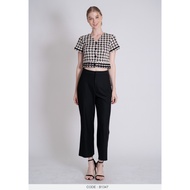 AMILA Blouse AM-B1347 Spun Jacquard Short Sleeve IGPU25-6