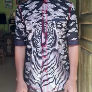 Shanghai Collar Adult Men's Batik Clothes/Tiger Batik/Beautiful Batik/Men's Batik