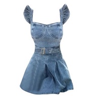 收腰設計吊帶連衣裙（牛仔裙【XS_L碼】（下單後聯繫客服確認發貨尺碼）#F281012101
