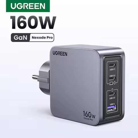 【Korean Plug】UGREEN 160W GaN Charger PD3.1 QC4.0 Quick Charge For Macbook Pro Laptop iPhone 16 15 Pr