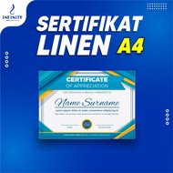 CUSTOM A4 CERTIFICATE DIGITAL PRINTINGINFINITY PEKANBARU A4 Paper A4 Certificate Paper A4 Paper 70gs
