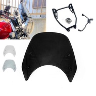 Motorcycle Front Windscreen Windshield Fly Screen Shield Wind Deflector Bracket Holder For HONDA GB 