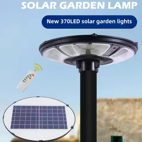 Ultra-Bright Solar Round UFO Street Light Head, with Remote Control, Motion Sensor, 8400Mah Battery,