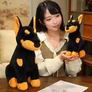 Realistic Doberman Plush Toy Black Tan Lifelike Design Soft Cute Gift Decor Room Cozy