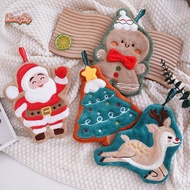 honeybird Coral Fleece Christmas Santa Claus Hand Towels Water Absorption Qui-drying Hand Towel Chri