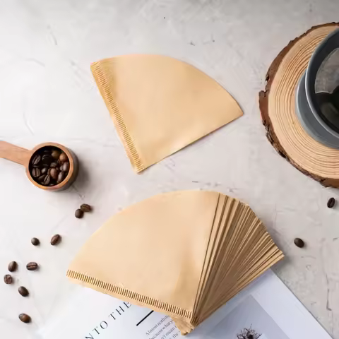 Coffee Filter Disposable Coffer Filters Natural Cone Unbleached Filter Fit Coffee Dripp tea cup set 