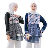 Atasan Baju Batik Blouse Muslim Wanita Modern Cantik / Seragam Batik