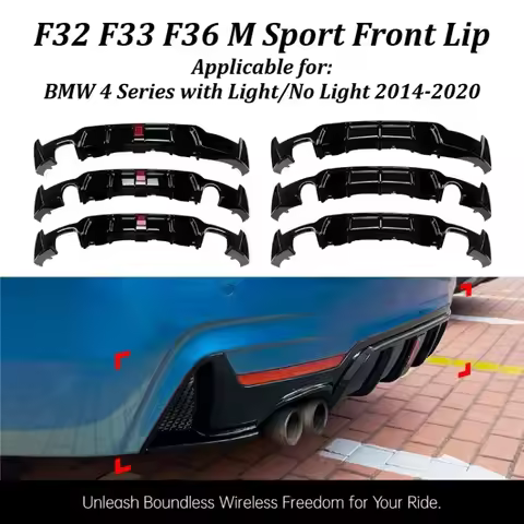 For BMW 4 Series F32 F33 F36 Coupe Convertible Gran Coupe 2014-2020 MP Rear Bumper Diffuser Lip Spoi