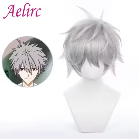 Nagisa Kaworu Cosplay Wig Anime Coser Synthetic Short Straight Wig High Quality Heat Resistant Fiber