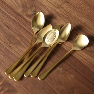 Japanese Salus | Classical Matte Gold-Plated Tableware Dessert Spork Butter Knife Cake Fork Coffee Tea Spoon