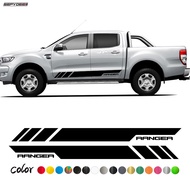 2Pcs Car Side Stripes Skirt Sticker Pickup Truck Text Graphics Body Decor Vinyl Decals For Ford Ranger Raptor Auto Accessories