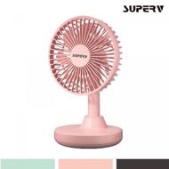 SUPERV - 無線充電式自動搖頭桌面風扇 - 粉紅色｜迷你桌面風扇 USB風扇 辦公室小風扇 靜音風扇 臺式便攜風扇 迷你搖擺風扇 無線充電 自動搖頭 超靜音 可拆洗