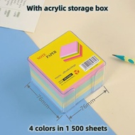 500/750Sheets Color Posted It Sticky with Acrylic Box Notes Pads Memo Notepad Notebook Stationery Po