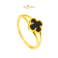 MASDORA 916 Gold Ring Rings Cincin Emas ~ Clover Bajet - Black (EMAS 916/22K)