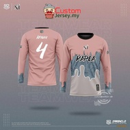 Streetwear Oversized T Shirt Long Sleeve Sublimation Baju Jersey Viral Lengan Panjang Lelaki Perempuan Murah Jersey Ootd Baju Kelas Custom Baju