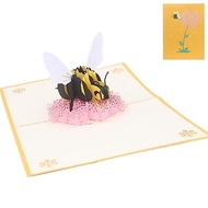 yu Bee Flower Greeting Cards Handmade Birthday Wedding Invitation 3D for Pop Up Car