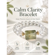 Green Phantom Quartz Clarity Energy Bracelet Healing Crystal Women