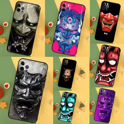 Japanese Oni Hannya Demon Mask Case For Honor Magic 8 Pro 5 6 7 Lite Honor 400 200 50 70 90 X9d X9c
