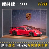 โมเดลรถปอร์เช่ 911 GT3RS อัตราส่วน 1:18 ของแท้ ของสะสมโลหะผสม ของขวัญวันเกิดสำหรับแฟน