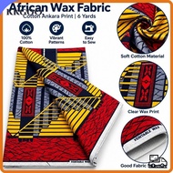 KKGOO African Wax Print, 6 Yards Soft Cotton Ankara Fabric for Sewing