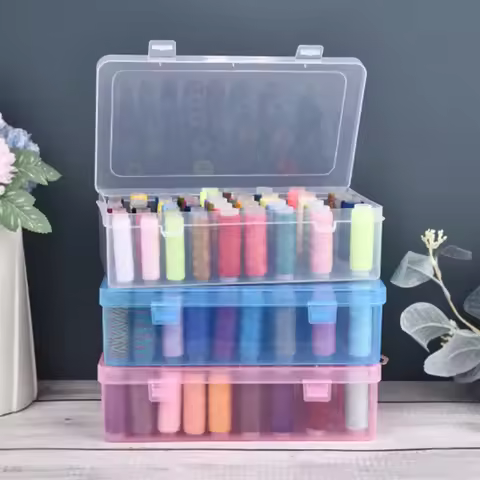 42 Axis Needle and Thread Box Household Storage Box Multi Functional Transparent Needle and Thread S