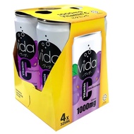 Vida Vitamin C 1000mg Blackcurrant Flavour Sparkling Drink, 4 x 325ml