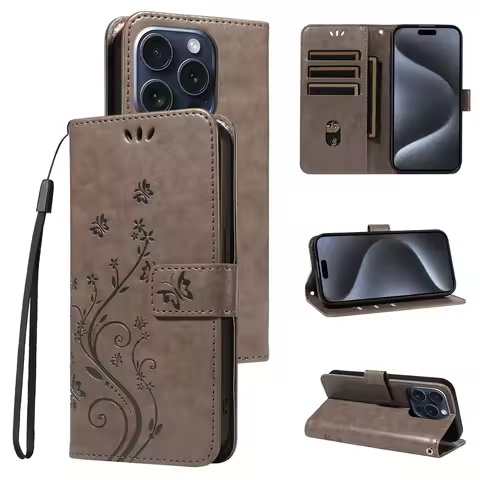 Clamshell Phone Case for Samsung GalaxyA32 A33 A34 A35 A21 A22 A23 A24 A25 A31 PU Leather with lanya