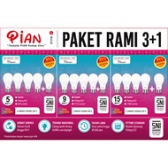 Buy 3 Get 1 Free PIAN Lamp Rami Bulb Package A 3+1 5 Watt 9 Watt 15 Watt/ Living Room Terrace Room L
