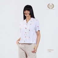 C&D Womans blouse White Komohana เสื้อผู้หญิง แขนสั้น สีขาว CBD9WH