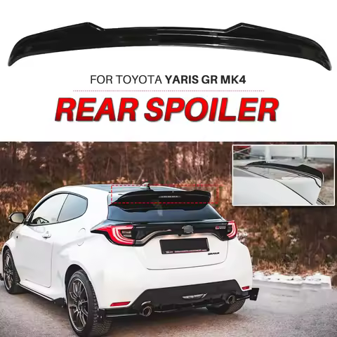 For Toyota Yaris GR4 Spoiler MK4 Rear Wing Extension Cap Tail Car Tuning Accessories ABS Carbon Fibe