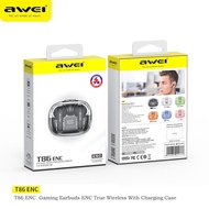 Awei T86 ENC Noise Cancelling Earphone Bluetooth Wireless Earbud