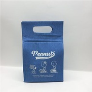 日本 Peanuts 史路比 Snoopy 淺牛仔藍色帆布 紙袋型 保溫 手提袋