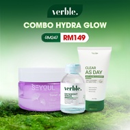 VERBLE Combo Hydra Glow Serum Pitted Scar Scar Removal + Toner Pad + Acne Cleaner Anti-Acne