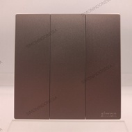 SIMON M3 CHAMPAGNE TRIPLE 3 GANG 2 WAY HOTEL SWITCH