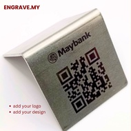 Custom V stand QR Code Metal Stainless Steel Laser Engraved
