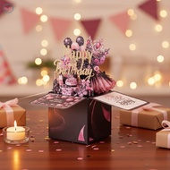 3D Pop Up Paper Gift Box - Handwritten Design Holiday Present Various Styles
